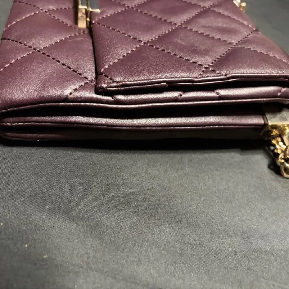 Kate Spade Emerson Place Lenia Quilted Leather Chain Shoulder Bag Plum